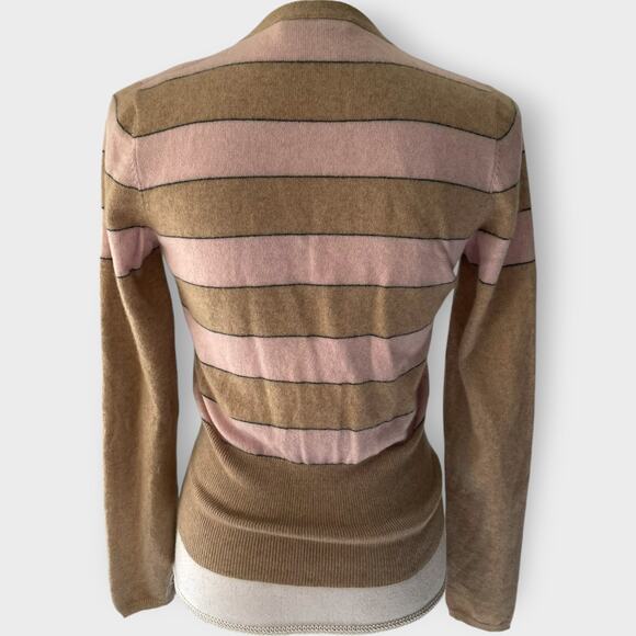 Brunello Cucinelli 100% Cashmere Striped Rugby Cardigan Sweater Size Small - Picture 6 of 12